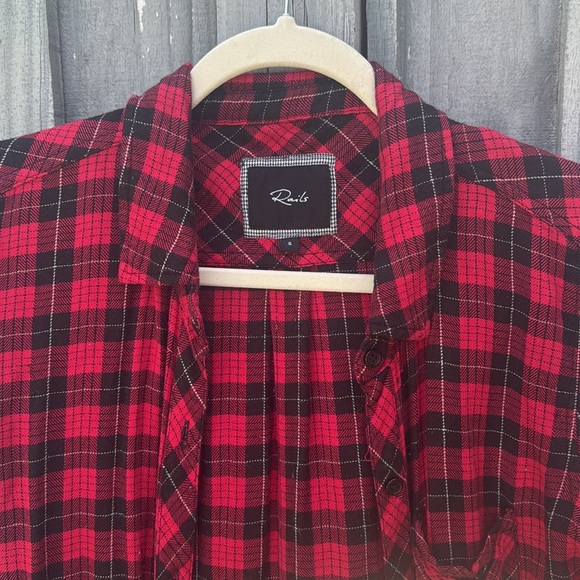 Rails Red and Black Long Sleeve Button Down Shirt - Picture 2 of 4